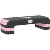 Adjustable Aerobic Stepper Platform - Heavy-Duty Plastic, 3-Level, Non-Slip - Black/Pink