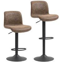 PU Leather Adjustable Bar Stools with Backrest & Footrest - Set of 2, Modern Kitchen Seating
