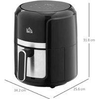 4L Air Fryer - 1300W, Multi-Function, Family Size, Sleek Black