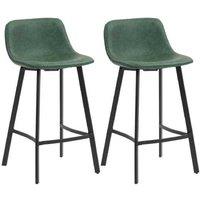 PU Leather Bar Stools Set of 2 with Backrest - Adjustable, Industrial Style, 120kg Capacity