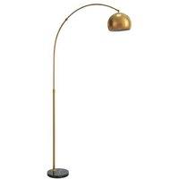 180cm Modern Arc Floor Lamp with Adjustable Gold Bell Shade & Faux Marble Base