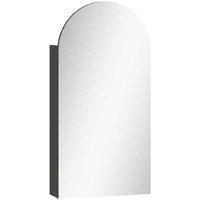 Arched Wall Mounted Bathroom Mirror Cabinet - Frameless Glass, Adjustable Shelves, Modern Style