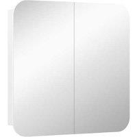 Arched Wall Mounted Bathroom Mirror Cabinet - White, Adjustable Shelves, Modern Style