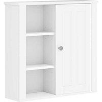 White MDF Wall Bathroom Cabinet - Adjustable Shelf Storage, 53cm, Modern Space-Saving