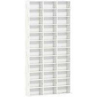 Wooden CD & Media Storage Unit with Adjustable Shelves, 102 x 195 cm - Modular Organizer