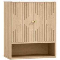 Oak Bathroom Wall Cabinet with Adjustable Shelf - MDF, Space-Saving, 24kg Capacity