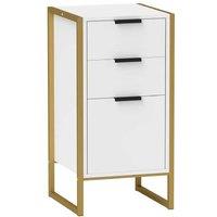 Industrial Metal Storage Chest - 3 Drawer Unit - White, Robust & Space-Saving