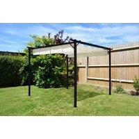 Outdoor Retractable Steel Pergola with Waterproof UV Canopy