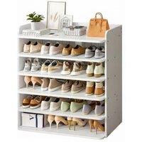 6-Tier Shoe Rack with Spacious Open Tiers for Up to 24 Pairs