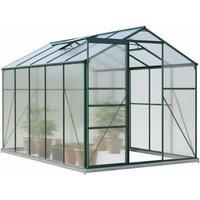 Aluminium Hobby Greenhouse with Base, Sliding Door and Roof Window
