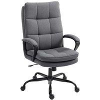 Double Padded Linen-Look Ergonomic Office Chair - Adjustable Height, High Back, 120kg Capacity