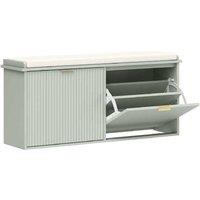 Wooden 10-Pair Shoe Storage Bench with Padded Seat - Entryway Organiser