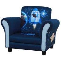 Kids Mini Armchair Sofa - Blue, Plush Foam, Wooden Frame, 45kg Capacity