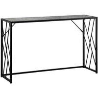 Industrial Console Table - Grey Wood-Effect, Metal Frame, 120cm, Minimalist Living Room Hallway Furniture