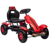 Kids Pedal Go Kart - Red, Adjustable Seat, Rubber Tyres, Outdoor Ride-On Toy (Ages 3+)