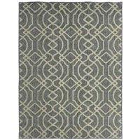Grey Geometric Indoor/Outdoor Rug - Polypropylene, Washable, 230x160cm, Modern Flat-Woven Carpet