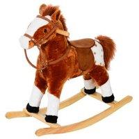 Interactive Plush Rocking Horse with Sound - Brown (Ages 3-6, Imaginative Play)