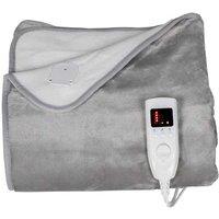 Dual-Control Electric Blanket - 5 Heat Settings, Machine Washable, Grey