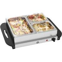 6L Stainless Steel Buffet Server & Food Warmer - 4 Tray, Energy Efficient, Easy-Clean