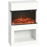 3D Flame Electric Fireplace Heater - 6 Flame Colours, Remote Control & Panoramic Glass