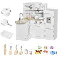 Kids Electronic Kitchen Toy Set with Microwave & Fridge - White - Ages 3+ - Educational Pretend Play