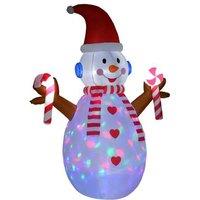 Inflatable Christmas Snowman with Rotating LED Lights - 240cm Outdoor Festive Decoration