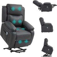 Faux Leather Power Lift Recliner Chair with Remote - Ergonomic, High Capacity, Grey