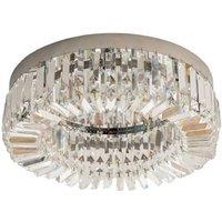 Crystal Ceiling Light Chandelier Pendant - Modern Silver, Glass Beads, 50cm