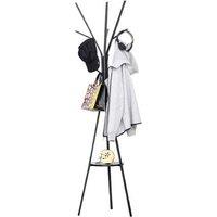 Metal Coat Rack Stand - Modern Black, 45x45x180cm, Multi-Hook Storage Solution
