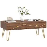 Brown Coffee Table with Storage Drawers, 10050cm - Modern Living Room Furniture