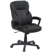 Black PU Leather Ergonomic Executive Office Chair - High Back, Adjustable, Modern