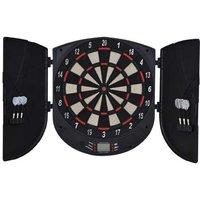 Electronic Dartboard Cabinet - 26 Game Modes, 6 Darts, Multi-Player Family Fun