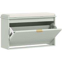 Green 8-Pair Shoe Storage Bench with Padded Top Seat - Durable MDF & Particleboard