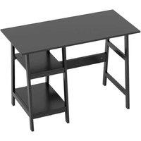 Contemporary Black Compact Computer Desk with Storage Shelves - MDF & Particle Board, 10651cm