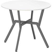 Gloss White Round Dining Table - Metal Frame, Space-Saving, 90cm - Modern Kitchen Furniture