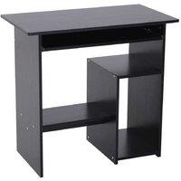 Contemporary Black Computer Desk - Particle Board, Space-Saving Storage, 80cm Wide
