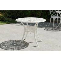 4-Seater Vintage Round Cast Aluminium White Garden Bistro Table