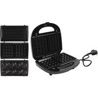 3-in-1 Sandwich Maker: Make Waffles, Donuts & Paninis Easily, 850W Power