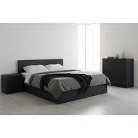 Sienna Black 3 Piece Bedroom Furniture Set with Wardrobe and Drawers