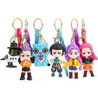 KPop Demon Hunters Keychain Set with Vibrant Anime Designs