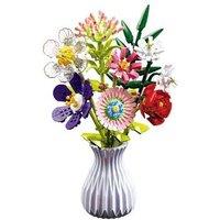 Flower Bouquet STEM Building Blocks Set with Vase - Creative Toy for Ages 6+, Educational, Display-Ready
