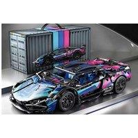 Cyberpunk Remote Control STEM Building Block Sports Car - Ages 8+, Battery-Operated, Creative Play