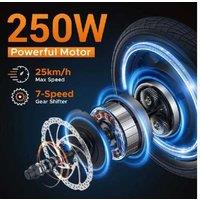 HillMiles Mile 1 Folding Electric Bike - Battery-Operated, Urban Blue