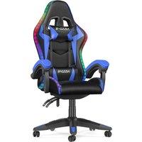 Ergonomic Gaming Chair with LED Lighting Effects, Height Adjustable Backrest with Lumbar & Headrest Support - 5 Colours