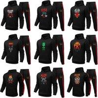 Unisex Stranger Things Red and Black Printed Hoodie and Tracksuit Set