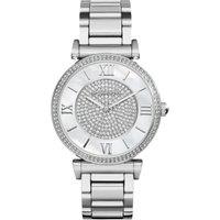 Michael Kors Women's Catlin MK3355 Quartz Watch - Crystal Dial & Bezel, Silver Tone and Water-Resistant