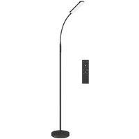 LED Floor Lamp - Dimmable, Remote Control, Adjustable Gooseneck, Modern Black