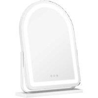 LED Vanity Mirror 43x59cm - White Glass, Metal Frame, Dimmable Touch, Modern Makeup Mirror