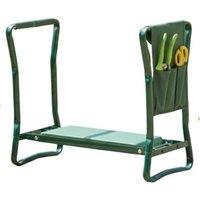 Multipurpose Garden Bundle with 10-Piece Tool Kit, 3 Waste Bags, and Kneeling Bench