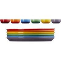 Le Creuset Stoneware Rainbow Collection - Complete 12-Piece Bowl & Plate Set